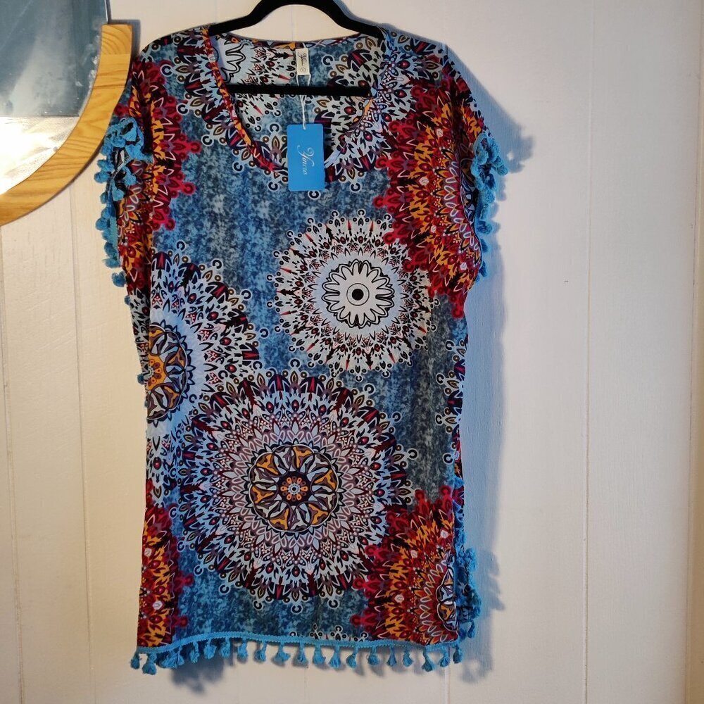 Lounge Dress in polyester, beach or sleep gown. L
